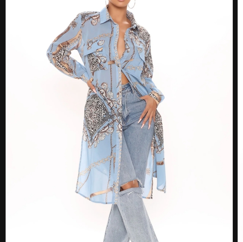Fashion Nova Maxi Shirt